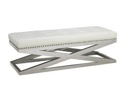 Black And White Ottoman Bench Modern White Leather And Chrome Bench Ottoman Diy Bank Kinder Mobel Design