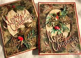 Wow some amazing sizzix card making ideas! Tfjb Challenge Blog Saturday Showcase Vintage Christmas Cards With Tim Holtz Idea Ology Worn Wallpaper