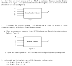 The boolean expression for the invalid bcd number detector obtained from the karnaugh map which maps the function table is s 3s 2 + s 3s1 = s 3 (s 2 + s1 ) the invalid bcd number is represented by two. Solved 1 Show How You Would Connect A 16 To 1 Mux To Imp Chegg Com
