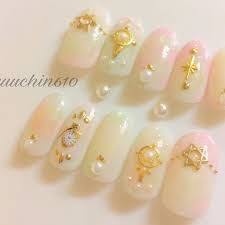 thanks nail order wtrm 1015 カードキャプターさくらを イメージデザインしてみました pink green spring 二月までたくさんの方に ネイル頼んでもらってるので お待ちくださ セルフネイル マニキュア 簡単ネイル ネイル