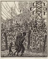 Lucienne Bloch Land Of Plenty 1936 Woodcut In Black On Wove Paper Art History Socialstudies Ela National Gallery Of Art Woodcut Revolution Art