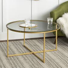 Mid century modern coffee tables. Eden Bridge Designs 91cm Round Mid Century Modern Coffee Table With X Base For Living Room Office Decoration Metal Glass Gold 91x91x48 Cm Buy Online In Angola At Angola Desertcart Com Productid 52470256