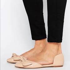 Asos London Rebel New Bow Nude D Orsay Flats