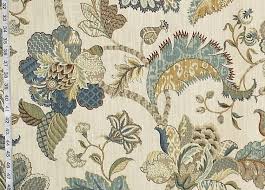 At fabricgateway.com find thousands of fabric categorized into thousands of categories. Indienne Fabric Jacobean Floral Blue Gold Taupe Baronial From Brick House Fabric Novelty Fabric