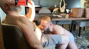 Step Dad on Dad action - two hairy step dads