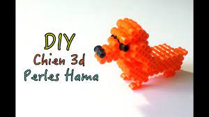 Merci à kandipattern pour ce merveilleux modele. Comment Faire Un Chien 3d Avec Des Perles A Repasser Hama Youtube