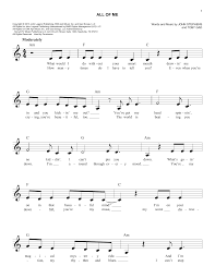 John Legend All Of Me Piano Sheet Music With Lyrics Best Music Sheet