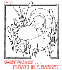 Babymosesfloating Lg Jpg 2 391 2 715 Pixels Bird Coloring Pages Baby Coloring Pages Christian Coloring