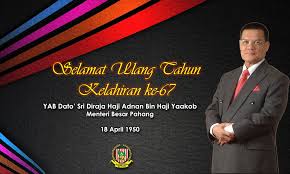 Kerajaan negeri pahang akan mengeluarkan garis panduan kepada semua 80 maahad tahfiz di negeri ini bagi menjaga dan memelihara nasib pelajarnya, kata menteri. O Xrhsths Rela Negeri Pahang Sto Twitter Selamat Hari Lahir Ke 67 Yab Dato Sri Diraja Haji Adnan Bin Haji Yaakob Relapahang Relamalaysia Mbpahang Adnanyaakob Https T Co Mljhlkhpsp