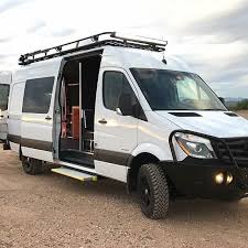 Themotobox Sprinter Van Build With Aluminess Gear Aluminess Roofrack Ladder Bumpers Sprintercampervan Sp Sprinter Van Sprinter Camper Vw Conversions