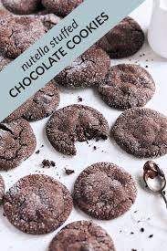 Nutella Stuffed Chocolate Cookies Tutti Dolci Recipe In 2020 Nutella Christmas Cookies Easy Chocolate Cookies