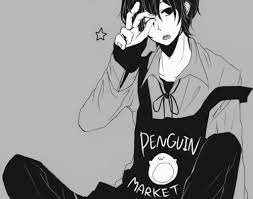 Black And White Anime Boy Pinterest Penguin Market Cute Anime Guys Anime Anime Guys