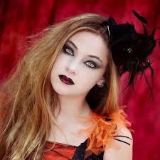 Women's Orange/black Gothic Festival Fairy Punk Medieval Midsummer  Masquerade Cosplay Steampunk Halloween Lunar Faire Costumes