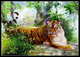 Single Tiger Counted Cross Stitch Patterns Printable