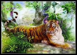 single tiger counted cross stitch patterns printable