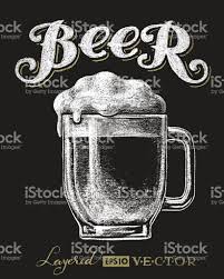 Vector Illustration Of Chalk Beer Glass On Blackboard Eps10 Desenhos De Giz Cerveja Parede De Giz