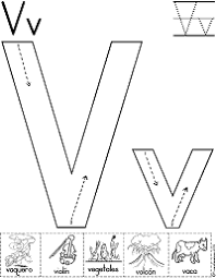 Letra V Para Colorear