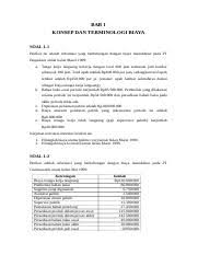 Pdf catatan kuliah akuntansi biaya wahyunii aksa jumiati. 327672213 Praktik Akuntansi Manajemen Soal Dan Jawaban Docx Bab 1 Konsep Dan Terminologi Biaya Soal 1 1 Berikut Ini Adalah Informasi Yang Berhubungan Course Hero