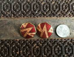 An octagon signals the need to stop. Earrings Octagon Shape Enamel Goldtone Pierced Signed Sg Ebay