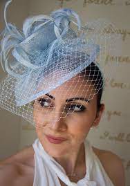 Light Blue Fascinator Noor Light Blue Fascinator Etsy Blue Fascinator Fascinator Fascinator Hat