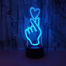 3d Amour Doigt Coeur Led Lampes Art Deco Lampe La Couleur Changeant Lumieres Led Decoration Decoration Maison Enfants Meilleur Ca Achat Vente 3d Amour Doigt Coeur Led Cdiscount