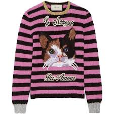Gucci Embroidered Striped Wool And Cashmere Blend Sweater 45 415 Thb Liked On Polyvore Featuring Tops Sweaters Gucci Pink Wool Cashmere Sweater Purple