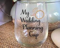 My Wedding Planning Cup Engagement Gift Bride Cup Gift For Bride Stemless Wine Glass Wine C Wedding Gifts For Friends Wine Engagement Gift Wedding Planning Mug
