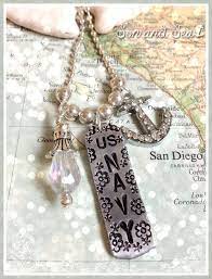 Us Navy Hand Stamped Us Navy Charm Necklace By Son And Sea Etsy Navy Jewelry Navy Pendants Us Navy
