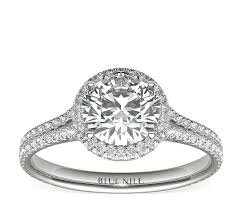 Expect lower markups and higher quality fine jewelry. Blue Nile Studio Cambridge Halo Diamond Engagement Ring In Platinum 1 2 Ct Tw Blue Nile