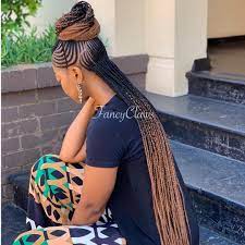 Wispy strands of hair fall around the face and jaw, and tying it off a little lower gives the hair a more natural shape, making this a simple and cute hairstyle for women. Cornrow Braids Instagram Straight Up Hairstyles Novocom Top