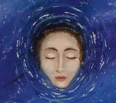 Woman Floating in Space, Celestial, Female Form, Space, in Peace, Galaxy  Painting Print