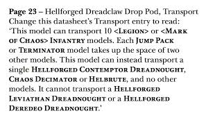 The dreadclaw is a unique variant of the standard legiones astartes drop pod that allows for greater mobility for the forces transported as it is able to take off again after landing. 40k Faq Imperial Armour Chaos Changes Bell Of Lost Souls