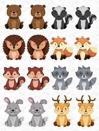 Woodland Animals Clipart Raccoon Forest Friends Sticker Etsy Woodland Animals Woodland Clipart Forest Friends