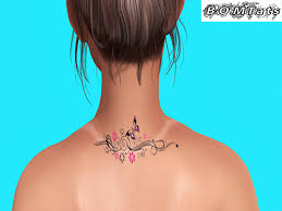 Enhance your purchase input : Second Life Marketplace Bomtats Rhythmic Butterfly Under The Neck Tattoo