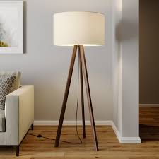 Are you searching for grey floor lamps. Makira Tripod Floor Lamp Fabric Lampshade Walnut Lights Co Uk