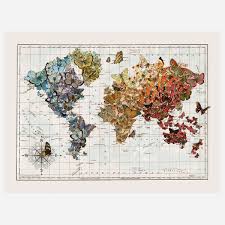 Fab Com Butterfly Migration Map 18x24 World Map Art Map Wall Art Map Art