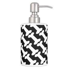 Black And White Soap Dispenser Dog Bones Pattern For Dog Lovers Black And White Soap Dispenser And Toothbrush Holder Zazzle Com Dog Bones Gifts For Veterinarians Brushing Teeth