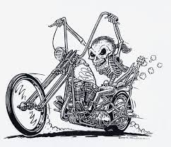 Kallas Skeleton On Chop Biker Art Motorbike Art Cool Car Drawings
