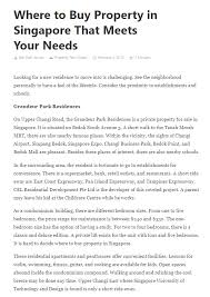 Where To Buy Property In Singapore That Meets Your Needs Buying Property The Neighbourhood Singapore