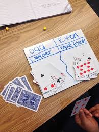 the odd and even card game make a t chart explaining the