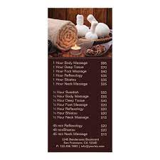 Spa Massage Salon Service Menu With Price List Zazzle Com Massage Therapy Rooms Massage Room Decor Spa Massage