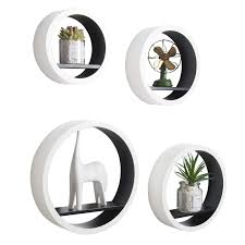 Only 1 available and it's in 1 person's cart. Eugad Wall Shelves Floating Shelves Set Of 4 Cd Rack Photo Display Shelf Circle Cube Storage Shelf White And Black Color Mdf Buy Online In Bahamas At Bahamas Desertcart Com Productid 202091132