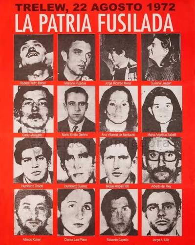 22 agosto 1972. 53º aniversario de la Masacre de Trelew. Imagen: La Patria Fusilada. Colección afiches. Fondo Madres de Plaza de Mayo Linea Fundadora @casanuestroshijos - Archivo Memoria Abierta