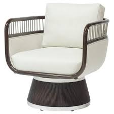 Palecek Clift Coastal Beach Rattan Frame Steel Pole Swivel Lounge Chair Armchair Furniture Luxury Chairs Luxury Chair Design
