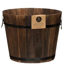 306865 Large Burntwood Barrel Planter Barrel Planter Large Garden Planters Rustic Planters