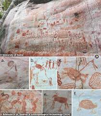 Recent discoveries of 12-500-year-old rock art in the Colombian Amazon  reveal complex human-animal relationships- The site features 3-  #farukyilmaz #mesopotamiaandworldhistory #arceology #ancient #civilization  #historial