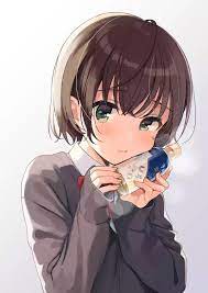 He doesn't like childish things. Anime Girl Brown Hair Green Eyes