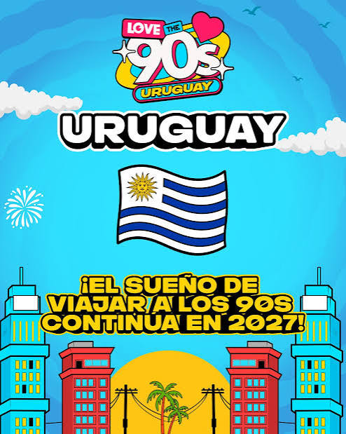 🇺🇾 Uruguay 🇺🇾 En 2027 Love The 90s aterriza en Montevideo para... ¡Viajar a los años 90s! En 2027, ¡tienes una cita con el mayor festival de los 90s! 👉 Regístrate ya