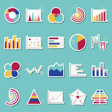 Business Data Graphs Stickers Icons Financial And Marketing