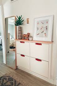 Ikea Shoe Cabinet Hack Stall The Blushing Bungalow Living Room Design Small Spaces Ikea Living Room Ikea Small Spaces